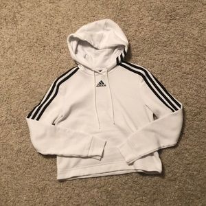 White adidas crop hoodie
